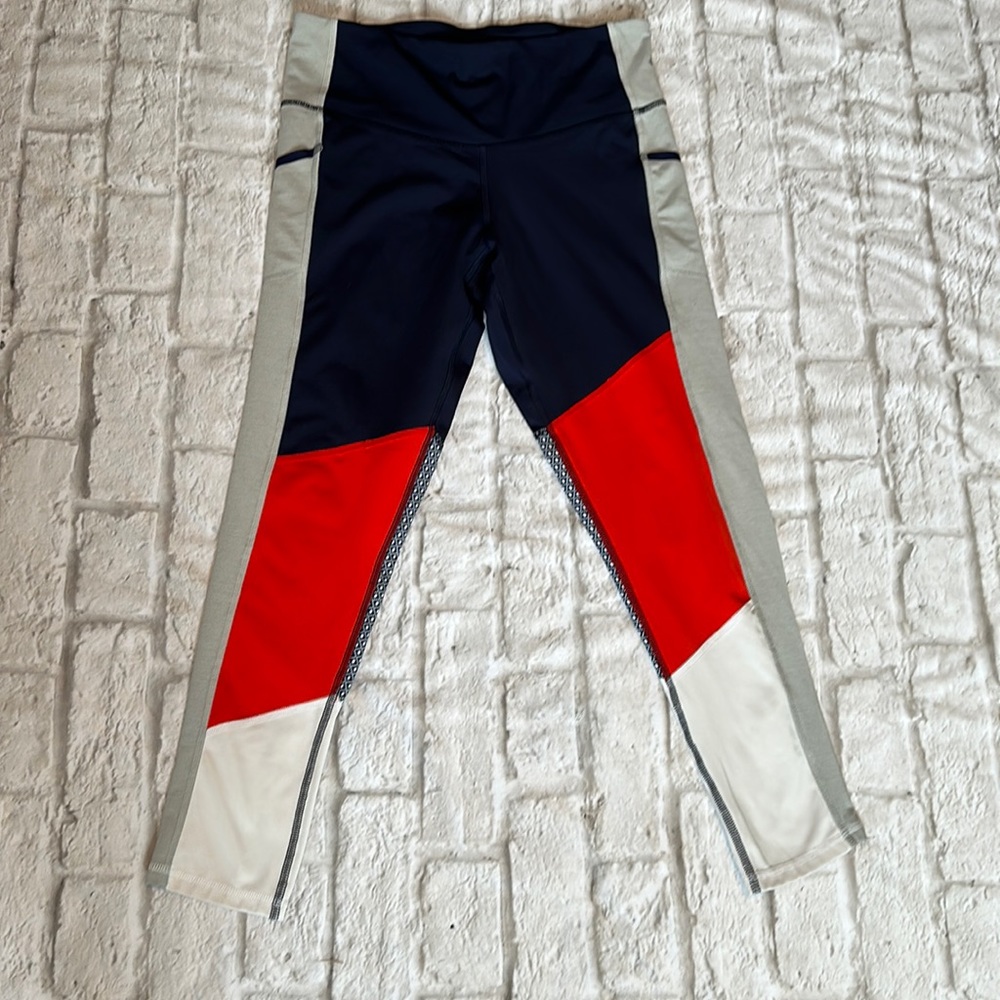 C9 by Champion Women’s Blue Red Gray and White Color Leggings Size L